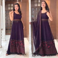 Pretty girl designer naira cut long kurti palazzo dupatta set